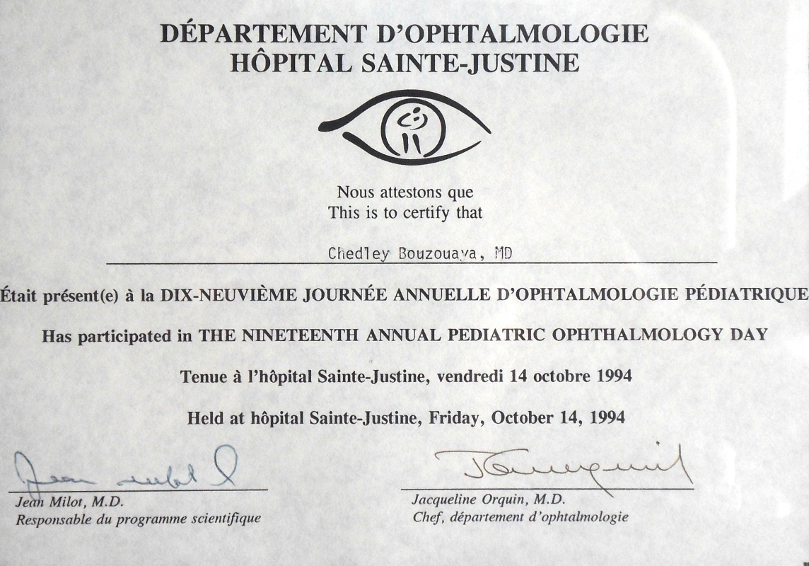 diplome ophtalmologie